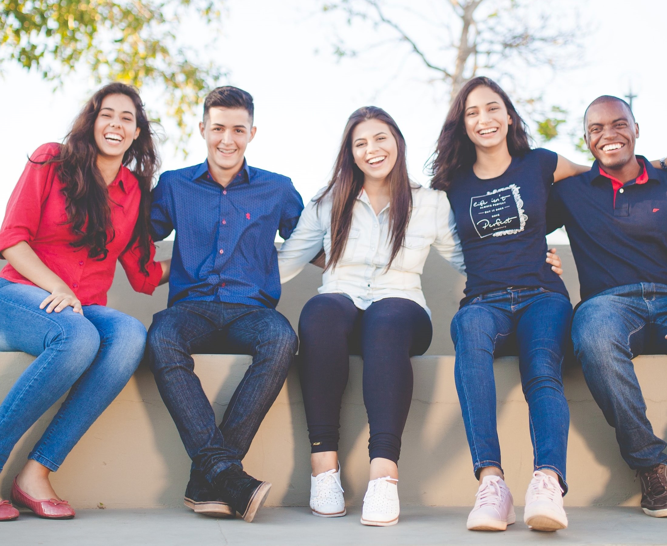 group of happy young adults